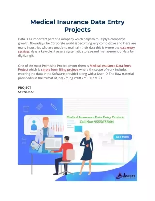 Medical Insurance Data Entry Projects