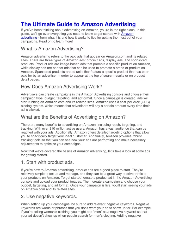 the ultimate guide to amazon advertising
