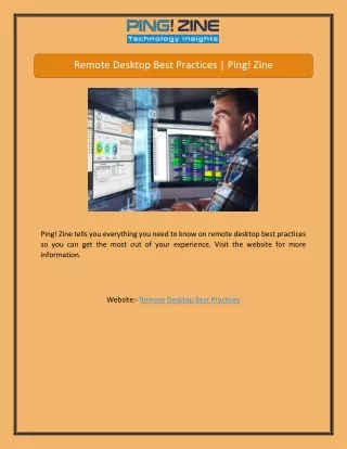 Remote Desktop Best Practices | Ping! Zine
