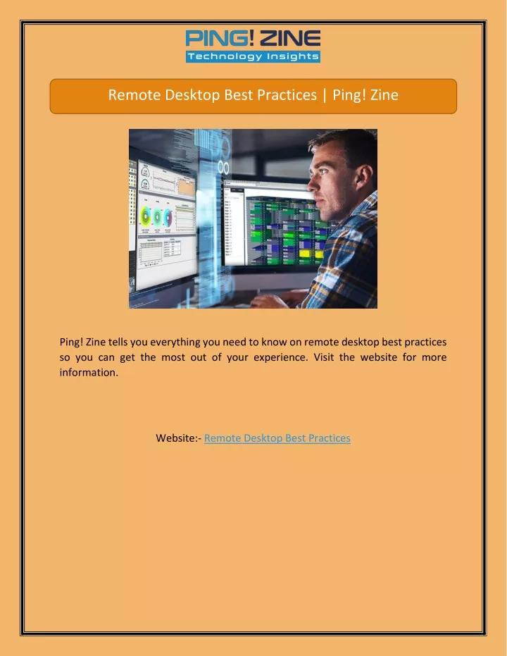 remote desktop best practices ping zine