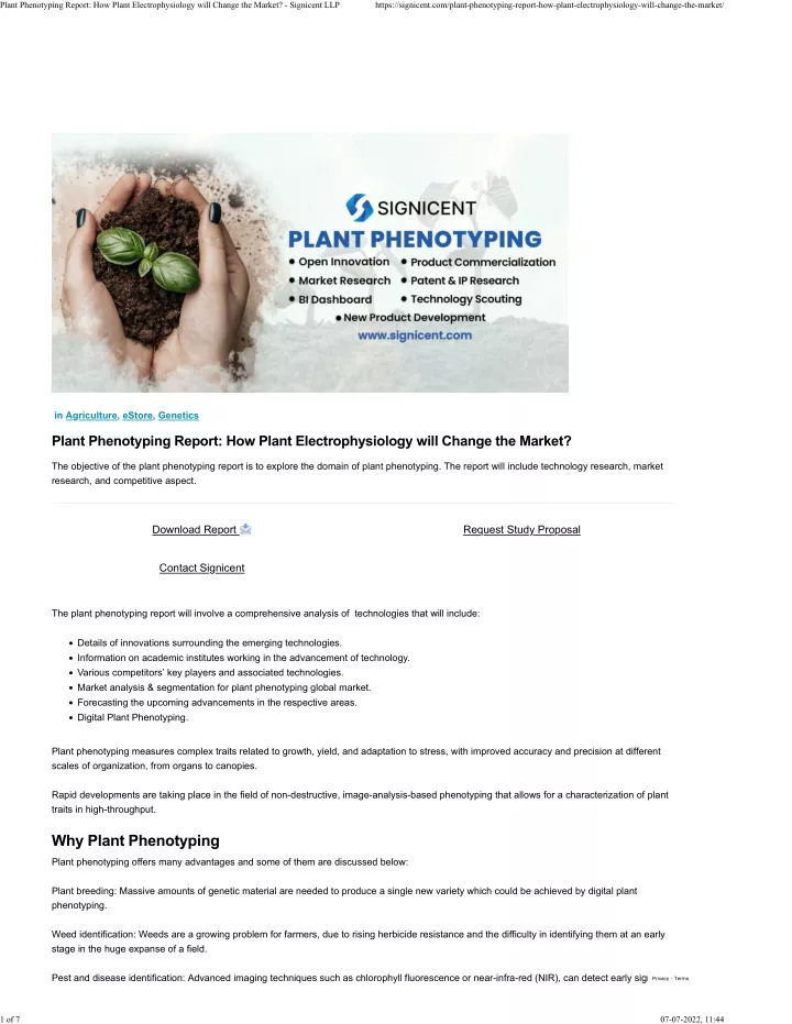 plant phenotyping report how plant
