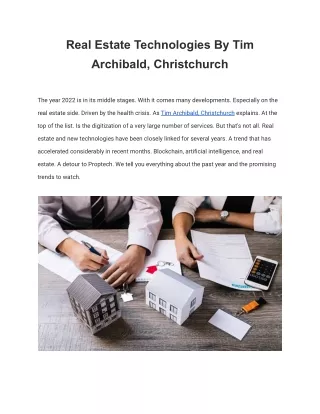 real estate technologies by tim archibald