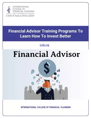 Financial Advisor Training Programs To Learn How To Invest Better