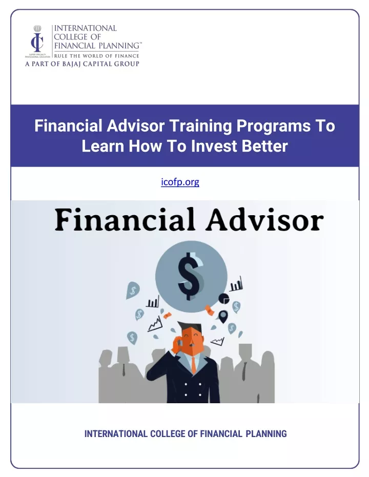 financial advisor training programs to learn