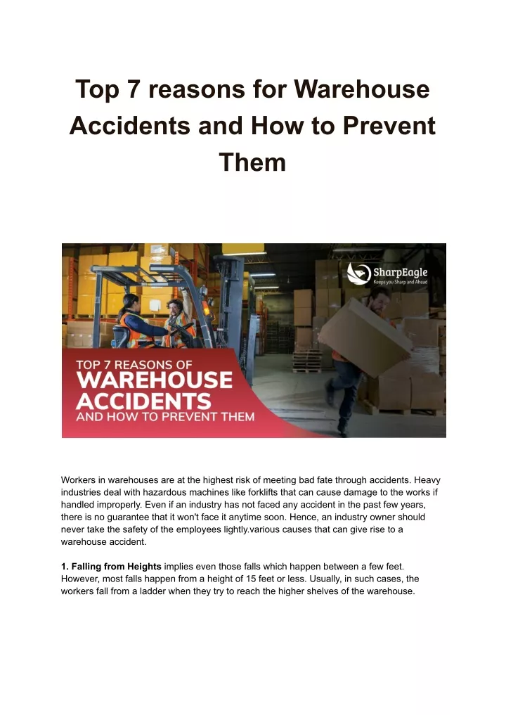 top 7 reasons for warehouse accidents