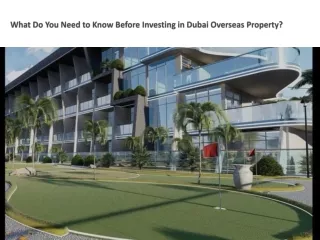 What Do You Need to Know Before Investing in Dubai Overseas Property