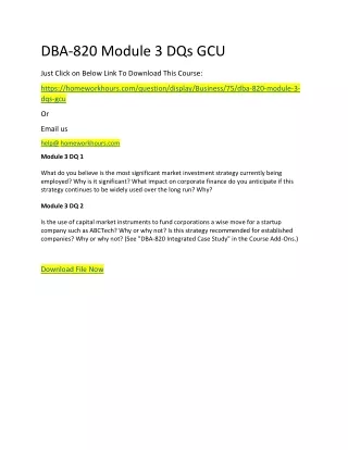 dba 820 module 3 dqs gcu