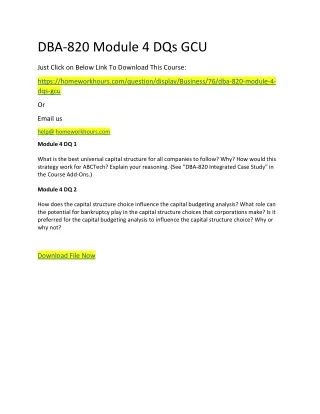 dba 820 module 4 dqs gcu