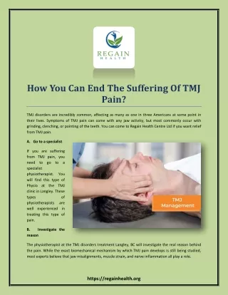 How You Can End The Suffering Of TMJ Pain