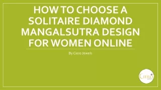 how to choose a solitaire diamond mangalsutra design for women online