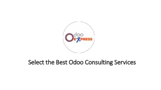 Select the Best Odoo Consulting Services