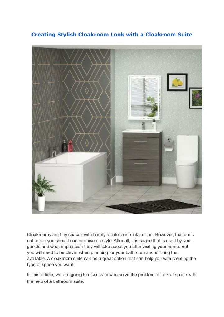 creating stylish cloakroom look with a cloakroom