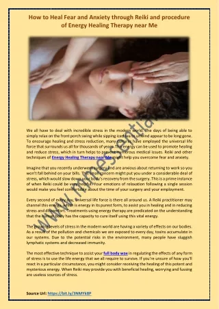 how to heal fear and anxiety through reiki