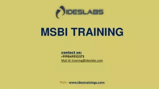 msbi training