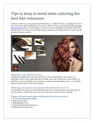 tips to keep in mind while selecting the best