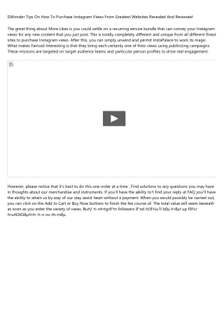 wonder tips on how to purchase instagram views
