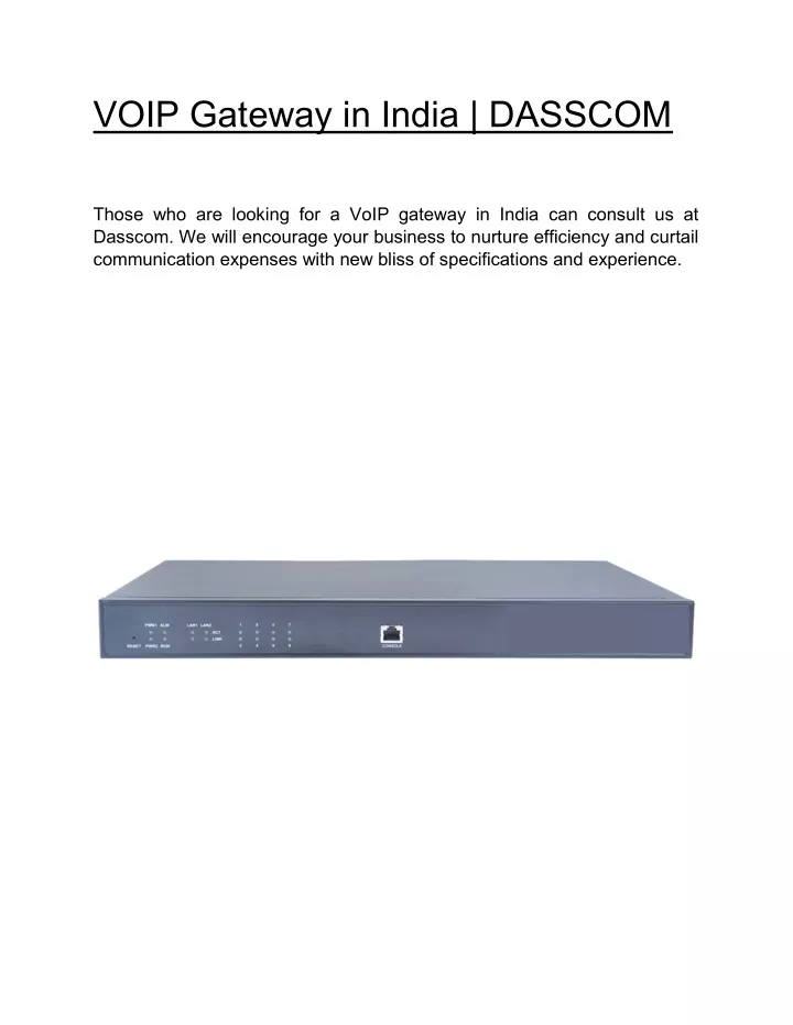 voip gateway in india dasscom