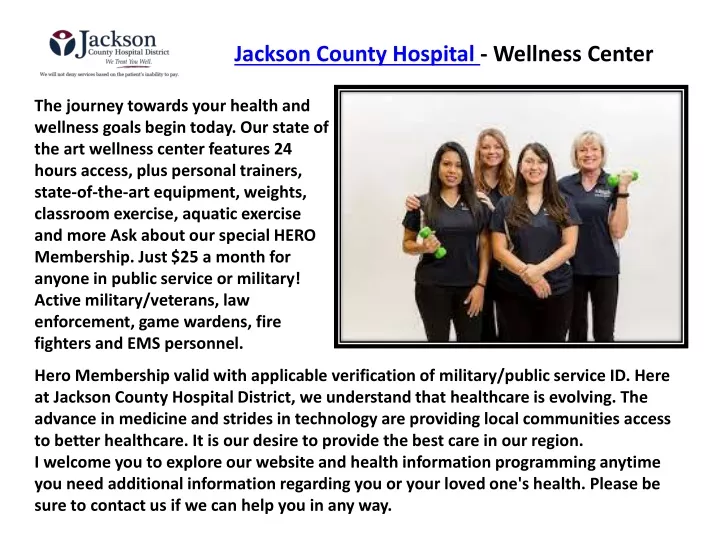 jackson county hospital wellness center