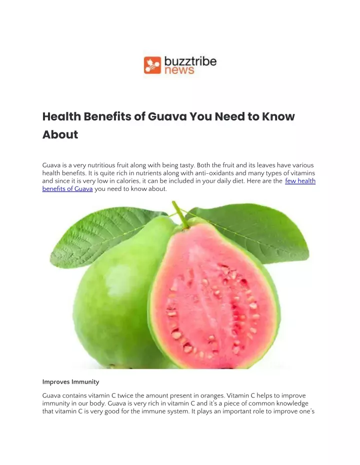 health benefits of guava you need to know about