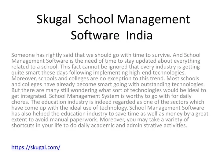 skugal school management software india