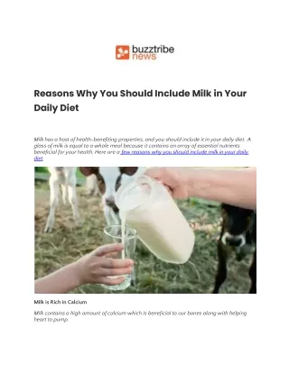 reasons why you should include milk in your daily
