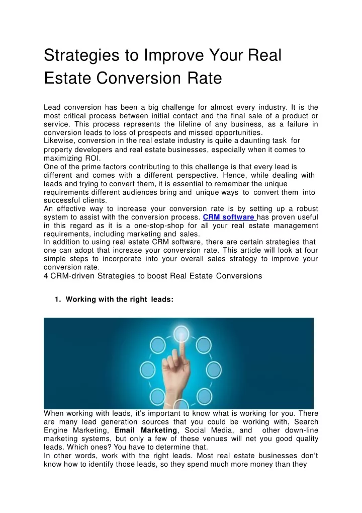strategies to improve your real estate conversion rate