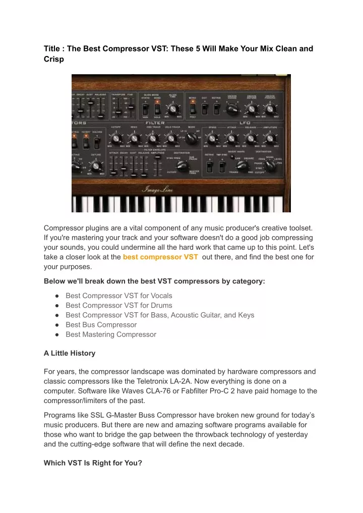 title the best compressor vst these 5 will make