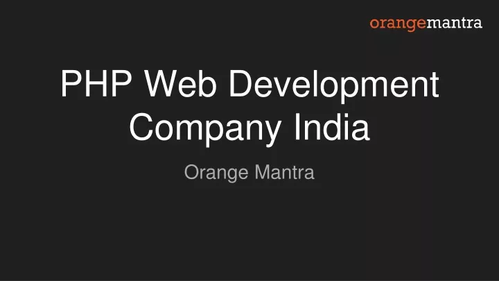 php web development company india