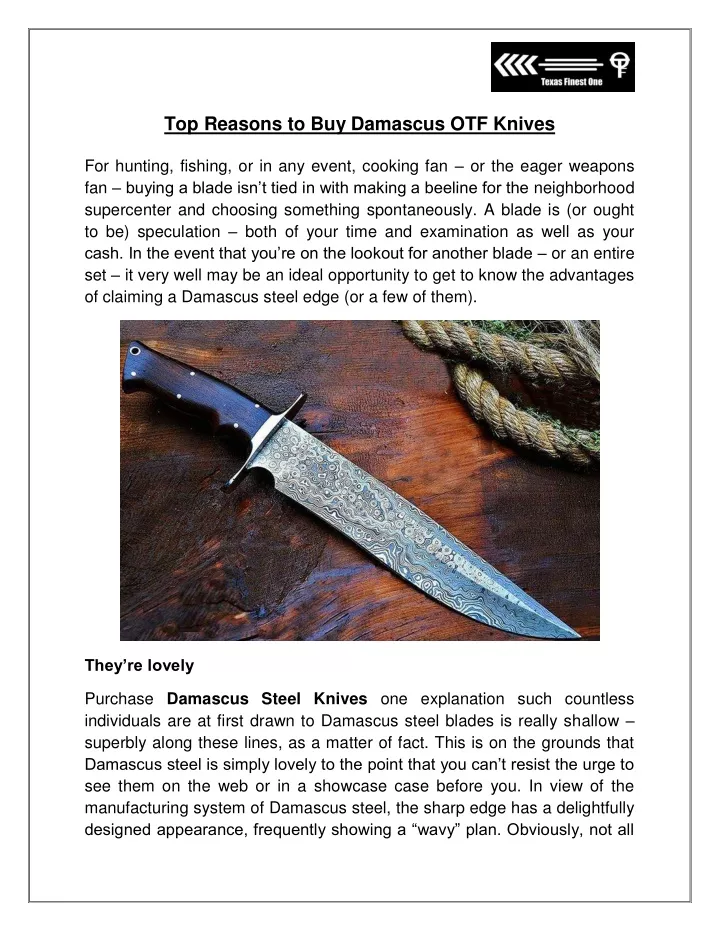 top reasons to buy damascus otf knives