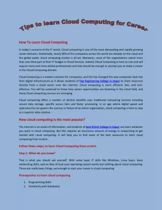 how to learn cloud computing