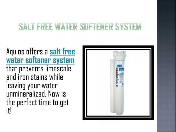 salt free water softener system