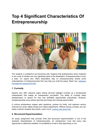 Top 4 Significant Characteristics Of Entrepreneurship
