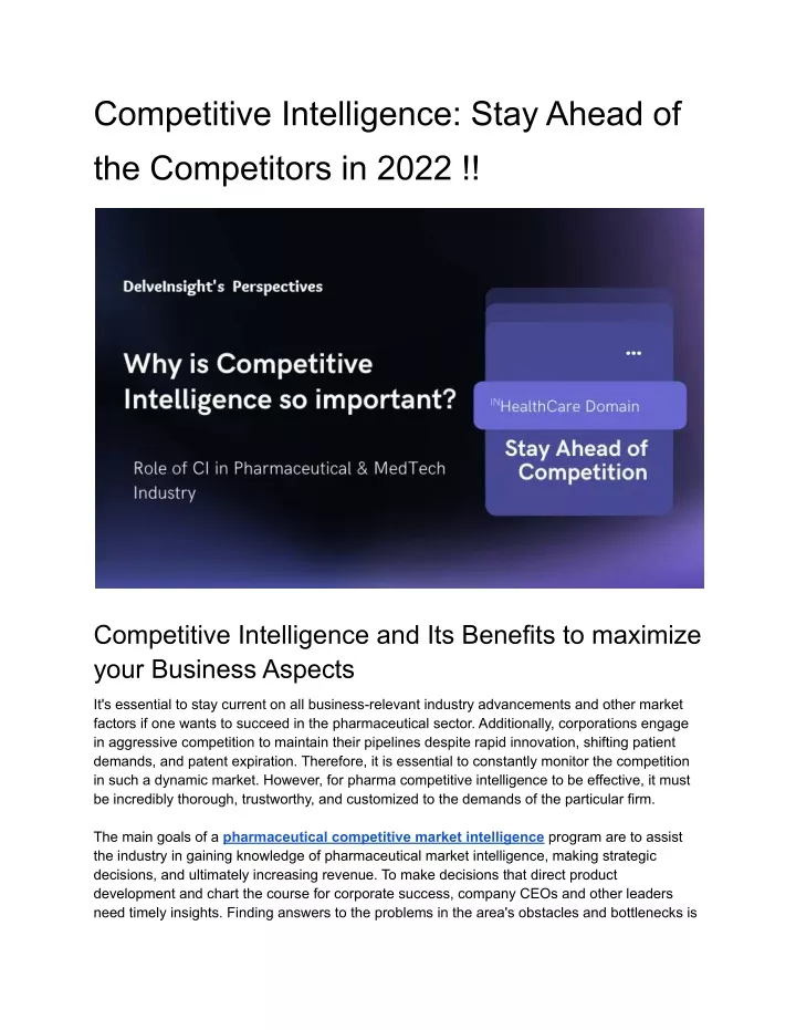 competitive intelligence stay ahead