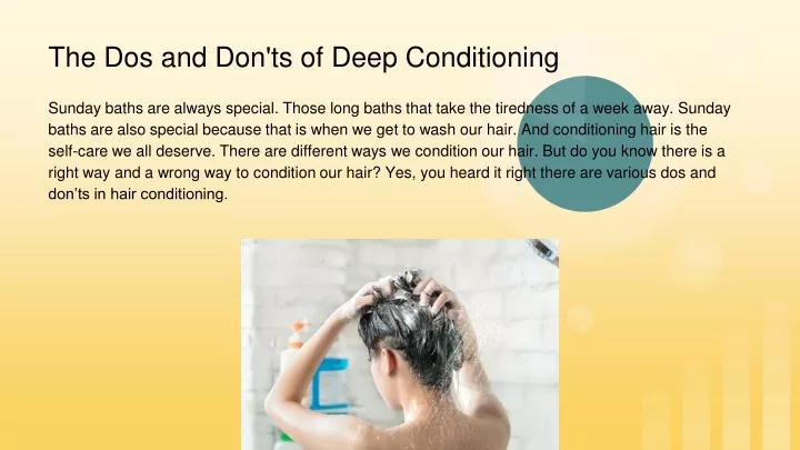 the dos and don ts of deep conditioning