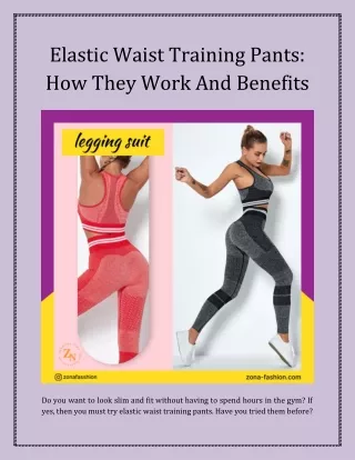 Elastic Waist Training Pants How They Work And Benefits