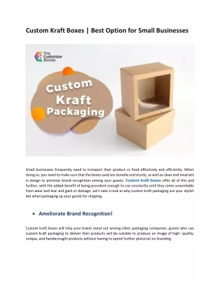 custom kraft boxes best option for small