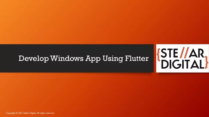 develop windows app using flutter