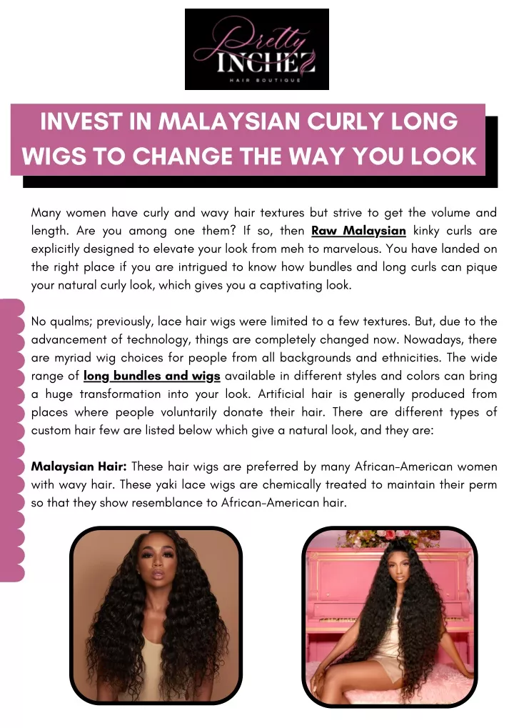 invest in malaysian curly long wigs to change