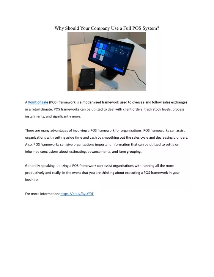 why should your company use a full pos system