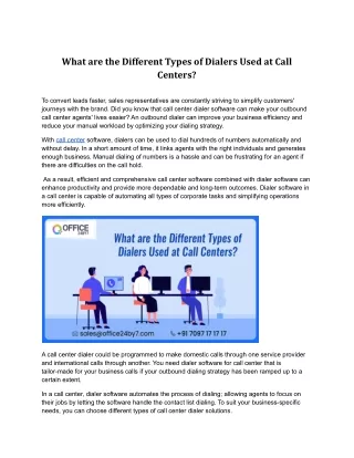 what are the different types of dialers used