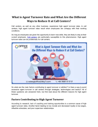 what is agent turnover rate and what