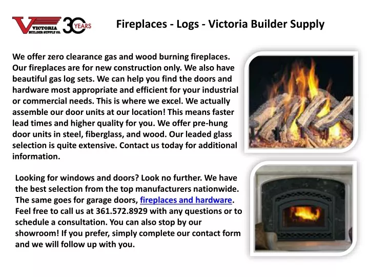 fireplaces logs victoria builder supply