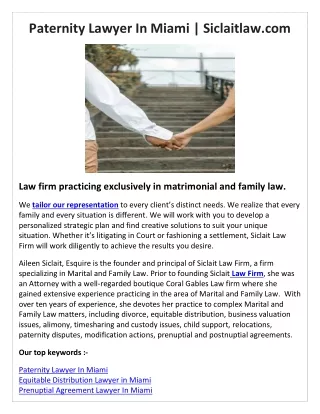 Paternity Lawyer In Miami | Siclaitlaw.com