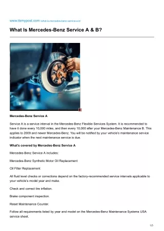 www itsmypost com what is mercedes benz service