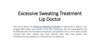 Excessive Sweating Treatment - Lip Doctor
