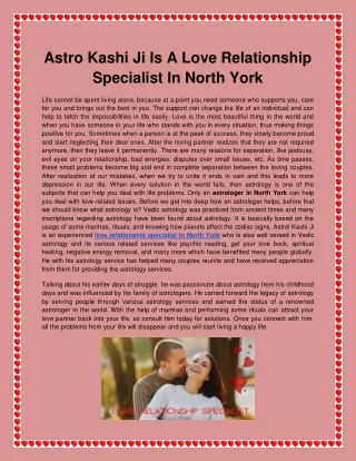 Astro Kashi Is A Love Relationship Specialist In North York