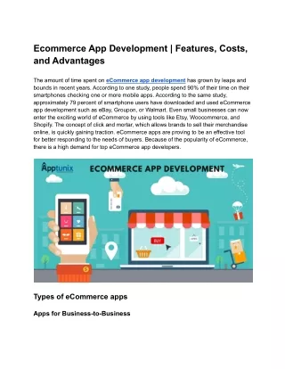 Ecommerce App Development Company | Apprtunix