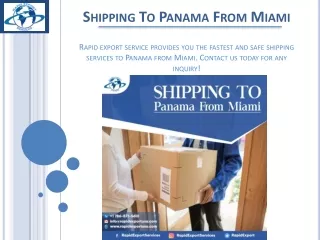 Shipping To Panama From Miami