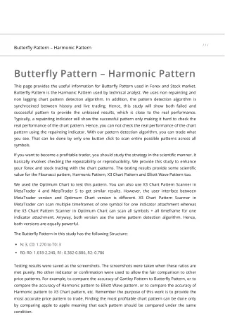 Butterfly Pattern – Harmonic Pattern