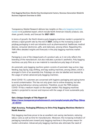 poly bagging machines market key developments